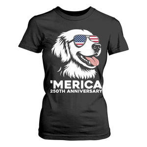 Merica Golden Retriever Lover T Shirt For Women 250th Anniversary Gift TS12 Black Print Your Wear