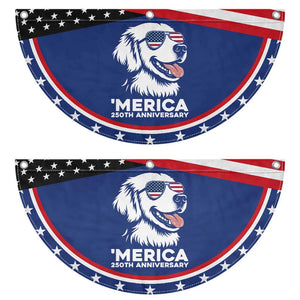 Merica Golden Retriever Lover Patriotic Fan Flag 250th Anniversary Gift