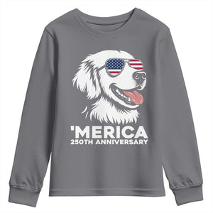 Merica Golden Retriever Lover Youth Sweatshirt 250th Anniversary Gift TS12 Charcoal Print Your Wear