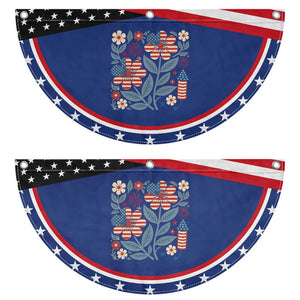 Boho Daisy American Flag Floral Patriotic Fan Flag Gift For Women