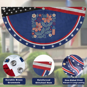 Boho Daisy American Flag Floral Patriotic Fan Flag Gift For Women