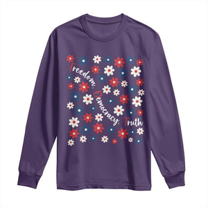 Freedom Democracy Truth Long Sleeve Shirt Patriotic Floral TS12 Purple Print Your Wear