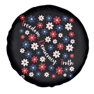 Freedom Democracy Truth Spare Tire Cover Patriotic Floral TS12 Print Your Wear
