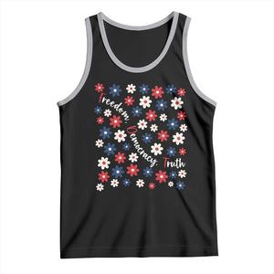 Freedom Democracy Truth Tank Top Patriotic Floral TS12 Black Athletic Heather Print Your Wear