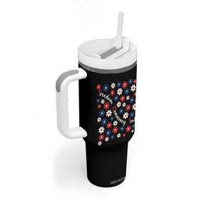 Freedom Democracy Truth Tumbler With Handle Patriotic Floral TS12 Print Your Wear