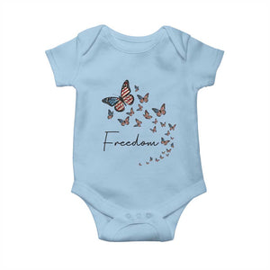 Butterfly Of Freedom American Pride Baby Onesie TS12 Light Blue Print Your Wear