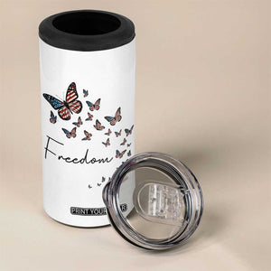 Butterfly Of Freedom American Pride 4 in 1 Can Cooler Tumbler TS12 Print Your Wear