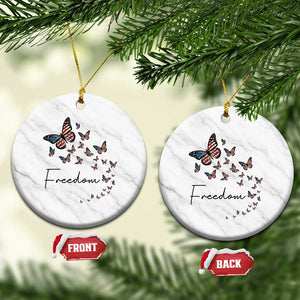 Butterfly Of Freedom American Pride Ceramic Ornament TS12 1pc White Marble Print Your Wear