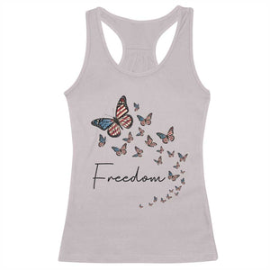 Butterfly Of Freedom American Pride Racerback Tank Top TS12 Ice Gray Print Your Wear
