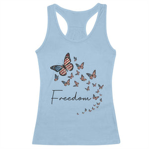 Butterfly Of Freedom American Pride Racerback Tank Top TS12 Light Blue Print Your Wear