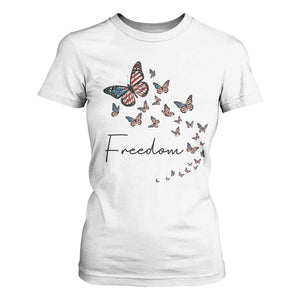 Butterfly Of Freedom American Pride T Shirt For Women TS12 White Print Your Wear