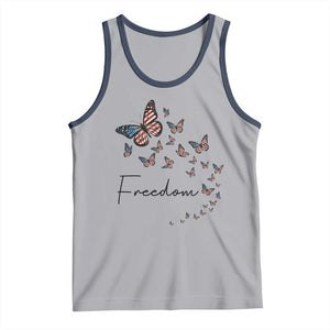 Butterfly Of Freedom American Pride Tank Top TS12 Athletic Heather Navy Print Your Wear