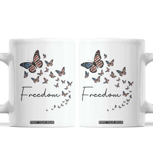 Butterfly Of Freedom American Pride Coffee Mug TS12 White Print Your Wear