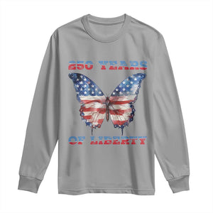 Patriotic Butterfly Long Sleeve Shirt 250 Years Of Liberty TS12 Sport Gray Print Your Wear