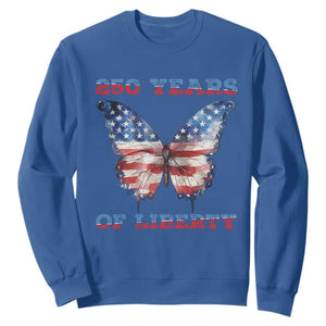 Patriotic Butterfly Sweatshirt 250 Years Of Liberty TS12 Royal Blue Print Your Wear