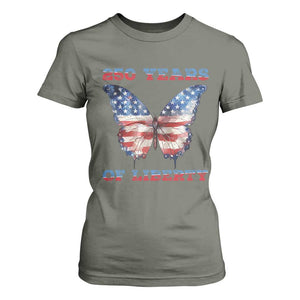 Patriotic Butterfly T Shirt For Women 250 Years Of Liberty TS12 Military Green Print Your Wear