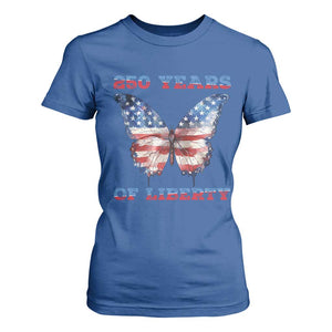 Patriotic Butterfly T Shirt For Women 250 Years Of Liberty TS12 Royal Blue Print Your Wear