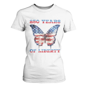 Patriotic Butterfly T Shirt For Women 250 Years Of Liberty TS12 White Print Your Wear