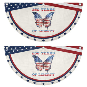 Red White Blue Butterfly Patriotic Fan Flag 250 Years Of Liberty