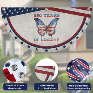Red White Blue Butterfly Patriotic Fan Flag 250 Years Of Liberty