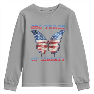 Patriotic Butterfly Youth Sweatshirt 250 Years Of Liberty TS12 Sport Gray Print Your Wear