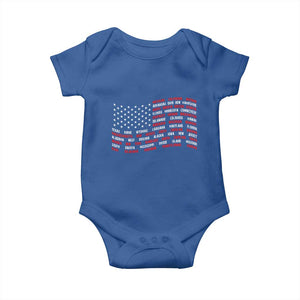 Vintage American Flag 50 States Baby Onesie Patriotic Gift TS12 Royal Blue Print Your Wear