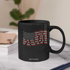 Vintage American Flag 50 States Coffee Mug Patriotic Gift TS12 Print Your Wear