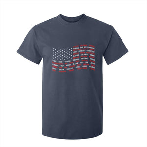 Vintage American Flag 50 States T Shirt For Kid Patriotic Gift TS12 Navy Print Your Wear