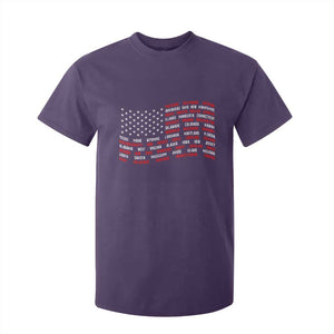 Vintage American Flag 50 States T Shirt For Kid Patriotic Gift TS12 Purple Print Your Wear