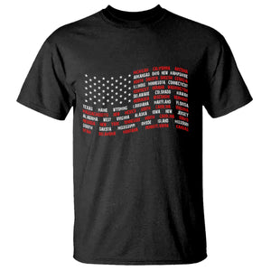 Vintage American Flag 50 States T Shirt Patriotic Gift TS12 Black Print Your Wear