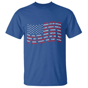 Vintage American Flag 50 States T Shirt Patriotic Gift TS12 Royal Blue Print Your Wear