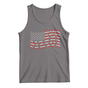 Vintage American Flag 50 States Tank Top Patriotic Gift TS12 Deep Heather Print Your Wear