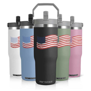 Vintage Patriotic American Flag Dog And Cat Paw Flip Straw Tumbler Gift For Pet Lover TS12 Print Your Wear