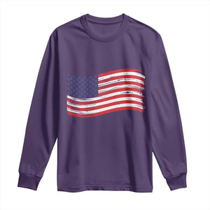Vintage Patriotic American Flag Dog And Cat Paw Long Sleeve Shirt Gift For Pet Lover TS12 Purple Print Your Wear