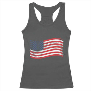 Vintage Patriotic American Flag Dog And Cat Paw Racerback Tank Top Gift For Pet Lover TS12 Dark Heather Print Your Wear
