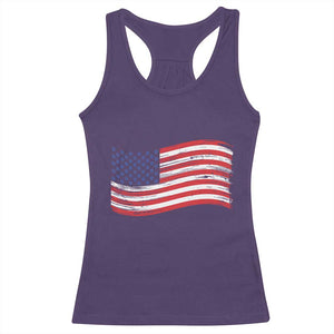 Vintage Patriotic American Flag Dog And Cat Paw Racerback Tank Top Gift For Pet Lover TS12 Purple Print Your Wear