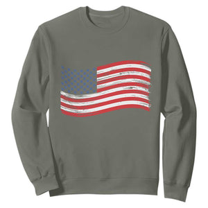 Vintage Patriotic American Flag Dog And Cat Paw Sweatshirt Gift For Pet Lover TS12 Military Green Print Your Wear