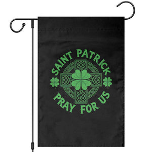 Saint Patrick Pray For Us Garden Flag St Patricks Day Celtic Cross TS12 Black Print Your Wear