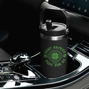 Saint Patrick Pray For Us Flip Straw Tumbler St Patricks Day Celtic Cross TS12 Print Your Wear