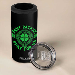 Saint Patrick Pray For Us 4 in 1 Can Cooler Tumbler St Patricks Day Celtic Cross TS12 Print Your Wear