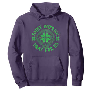 Saint Patrick Pray For Us Hoodie St Patricks Day Celtic Cross TS12 Purple Print Your Wear