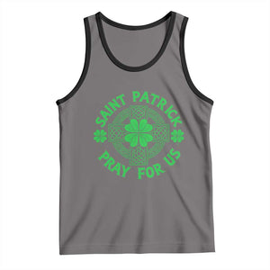 Saint Patrick Pray For Us Tank Top St Patricks Day Celtic Cross TS12 Deep Heather Black Print Your Wear