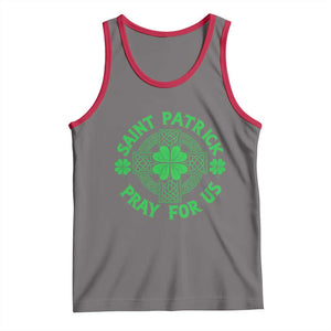 Saint Patrick Pray For Us Tank Top St Patricks Day Celtic Cross TS12 Deep Heather Red Print Your Wear