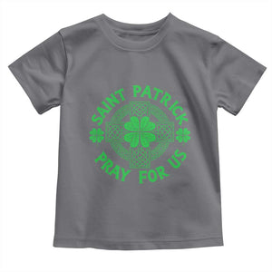 Saint Patrick Pray For Us Toddler T Shirt St Patricks Day Celtic Cross TS12 Charcoal Print Your Wear