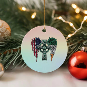 Patriotic Irish American Cross Ceramic Ornament St Patricks Day Religious Gift TS12 1pc Pastel Print Your Wear