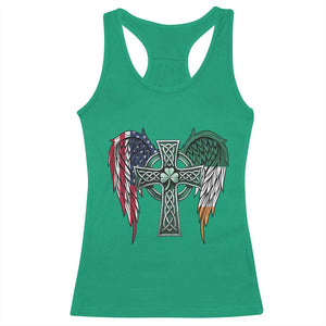 Patriotic Irish American Cross Racerback Tank Top St Patricks Day Religious Gift TS12 Irish Green Print Your Wear