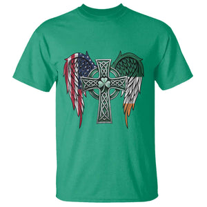 Patriotic Irish American Cross T Shirt St Patricks Day Religious Gift TS12 Irish Green Print Your Wear