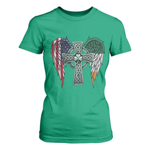 Patriotic Irish American Cross T Shirt For Women St Patricks Day Religious Gift TS12 Irish Green Print Your Wear