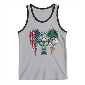 Patriotic Irish American Cross Tank Top St Patricks Day Religious Gift TS12 Athletic Heather Black Print Your Wear