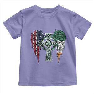 Patriotic Irish American Cross Toddler T Shirt St Patricks Day Religious Gift TS12 Violet Print Your Wear